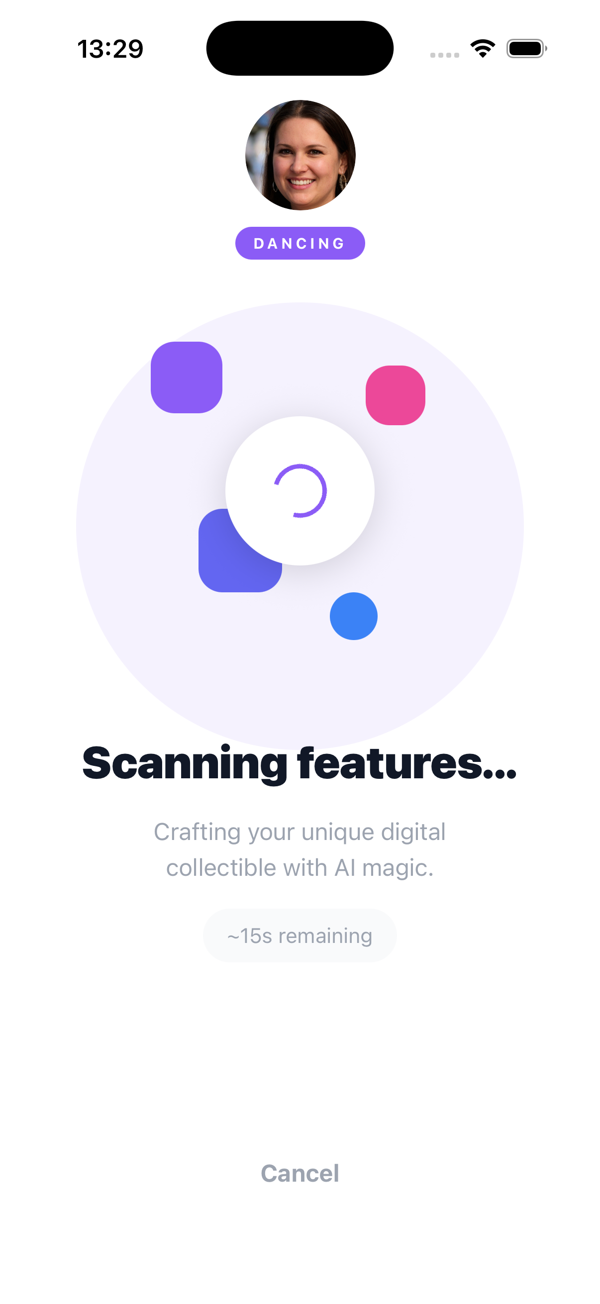 AI scanning and creating the 3D figurine