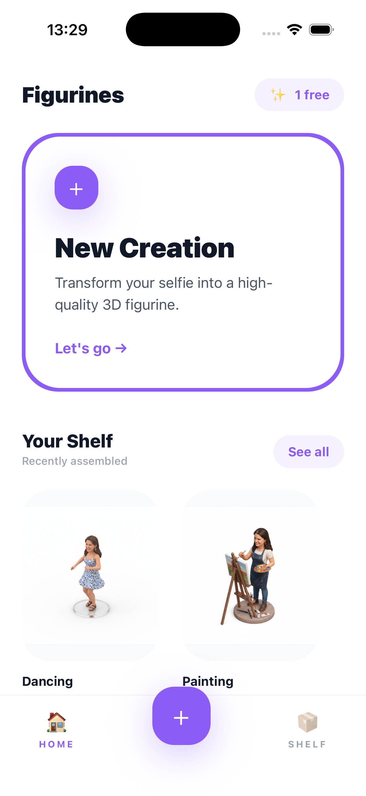 Figurine saved to the shelf collection