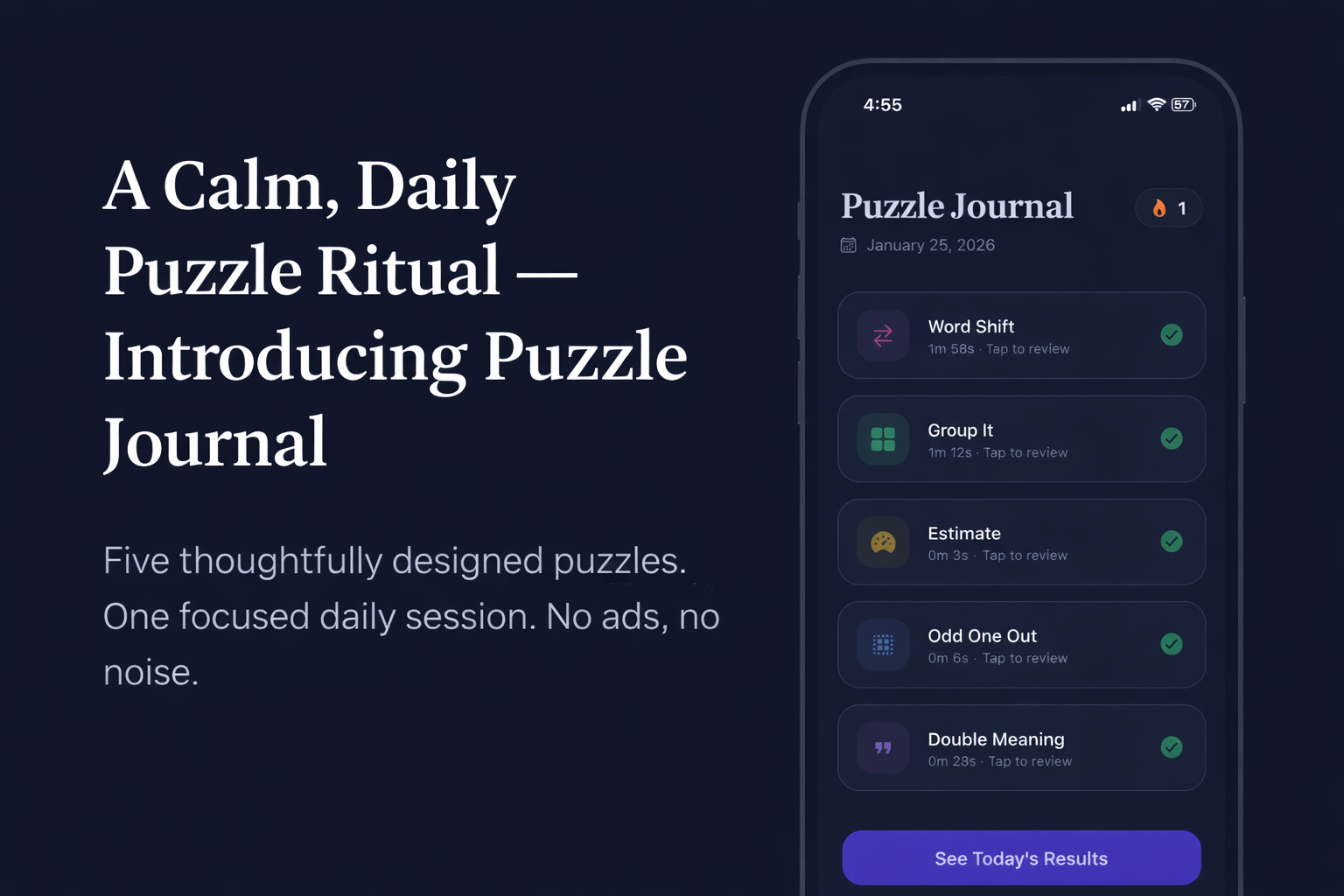 🧠 Introducing Puzzle Journal: A Daily Puzzle App for Focus and Brain Training